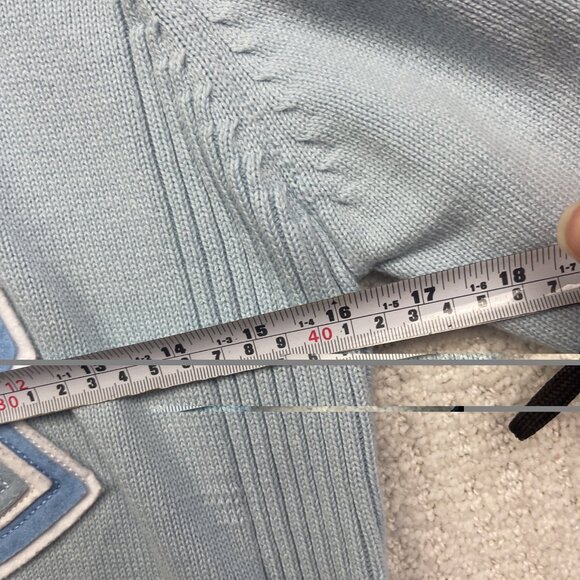 VTG Montreal Canadiens Baby Blue Full Zip Knit Jacket Wom M Ilanco NHL Hockey** - Picture 9 of 13